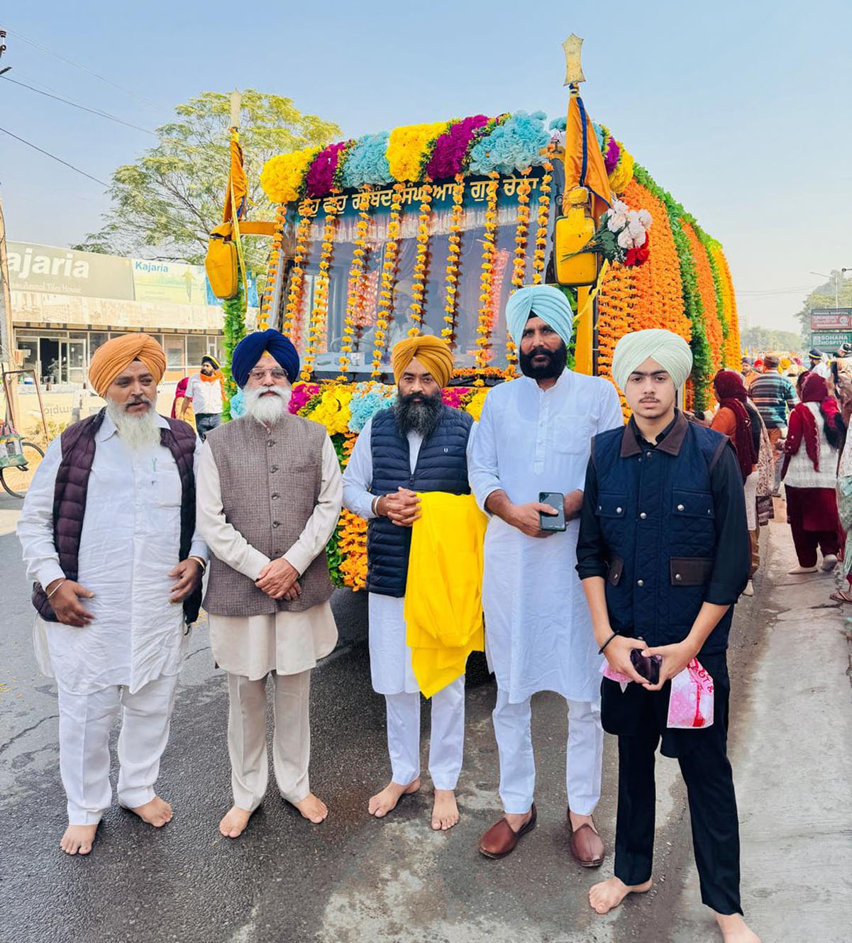 ਸੀਸ਼ ਮਾਰਗ ਯਾਤਰਾ ਦਾ ਮੁਹਾਲੀ ਪਹੁੰਚਣ ਤੇ ਸਵਾਗਤ ਕੀਤਾ